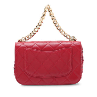 Chanel CC Quilted Lambskin and Tweed Single Flap