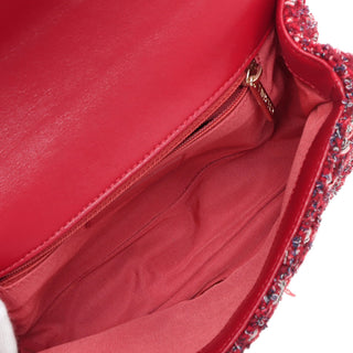 Chanel CC Quilted Lambskin and Tweed Single Flap