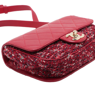 Chanel CC Quilted Lambskin and Tweed Single Flap