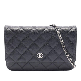 Chanel CC Quilted Caviar Wallet on Chain