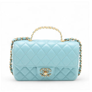 Chanel Mini Rectangular Classic Lambskin Top Handle Flap