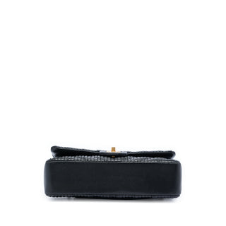 Chanel Medium Classic Chevron Calfskin Pleated Double Flap