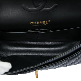 Chanel Medium Classic Chevron Calfskin Pleated Double Flap