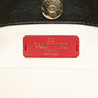 Valentino Small Canvas Rockstud VLTN Tote