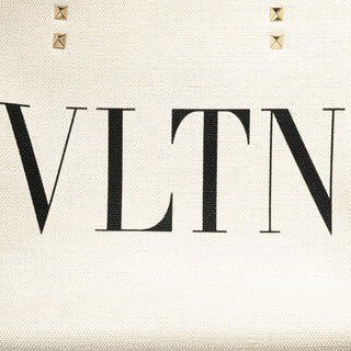 Valentino Small Canvas Rockstud VLTN Tote