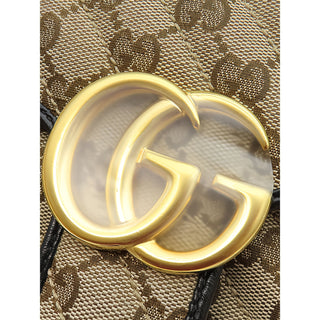 Gucci Large GG Marmont Matelasse Diagonal GG Canvas and Leather Shoulder Bag