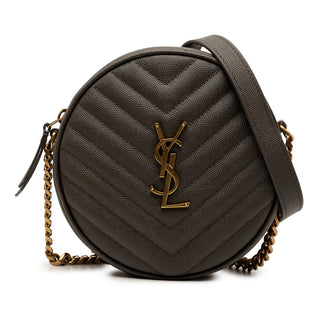 Saint Laurent Chevron Grain de Poudre Round Vinyle Camera Bag
