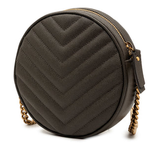 Saint Laurent Chevron Grain de Poudre Round Vinyle Camera Bag