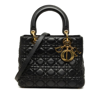 Dior Medium Lambskin Cannage Lady Dior