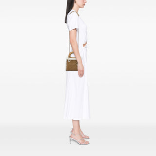 Dior Mini Suede Cannage with Shearling Trim Lady Dior