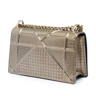 Dior Small Metallic Patent Microcannage Diorama Flap