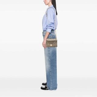Dior Small Metallic Patent Microcannage Diorama Flap