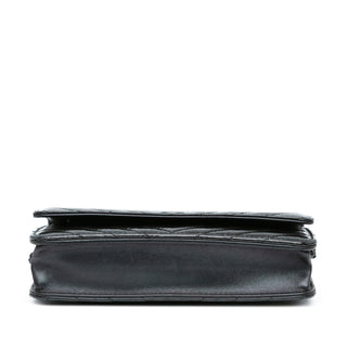 Chanel C Chevron Quilted Crumpled Calfskin Wallet On Chain