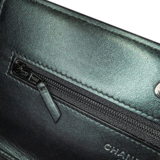 Chanel C Chevron Quilted Crumpled Calfskin Wallet On Chain