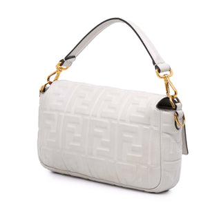 Fendi Zucca Embossed Leather Baguette Satchel