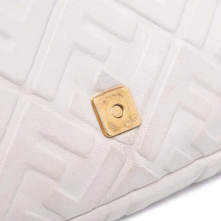 Fendi Zucca Embossed Leather Baguette Satchel