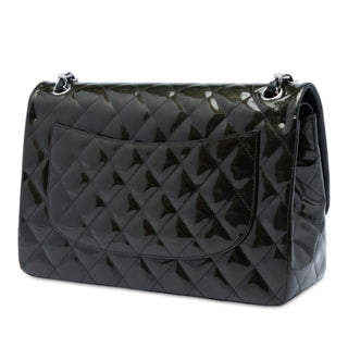 Chanel Jumbo Classic Striated Patent Double Flap