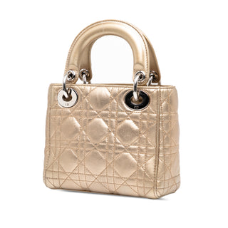 Dior lady Mini Metallic Lambskin Cannage