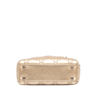 Dior lady Mini Metallic Lambskin Cannage