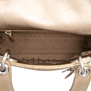 Dior lady Mini Metallic Lambskin Cannage
