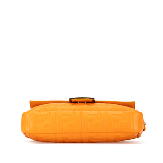 Fendi Zucca Embossed Leather Baguette Satchel