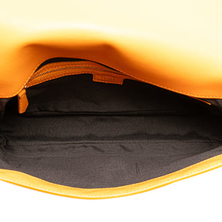 Fendi Zucca Embossed Leather Baguette Satchel