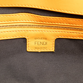 Fendi Zucca Embossed Leather Baguette Satchel