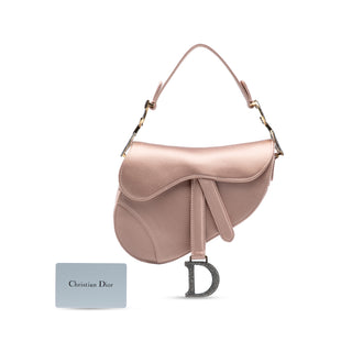 Dior Mini Satin Crystal Embellished Saddle Bag