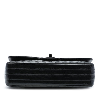 Chanel Medium Classic Chevron Patent So Black Double Flap