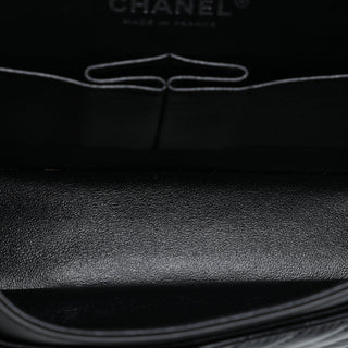 Chanel Medium Classic Chevron Patent So Black Double Flap