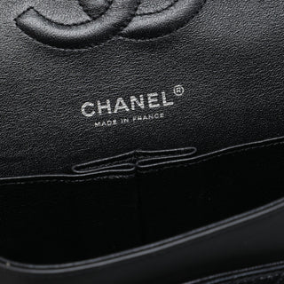 Chanel Medium Classic Chevron Patent So Black Double Flap