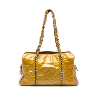 Chanel Medium Crinkled Patent Luxe Ligne Tote