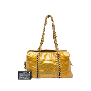 Chanel Medium Crinkled Patent Luxe Ligne Tote