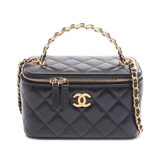 Chanel Small Lambskin Top Handle Vanity Case with Chain