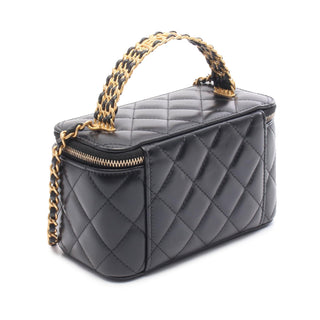 Chanel Small Lambskin Top Handle Vanity Case with Chain