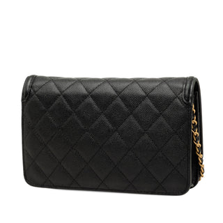 Chanel Caviar CC Filigree Wallet On Chain