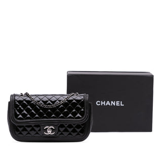 Chanel Medium Quilted Patent and Lambskin Classic Twist Flap
