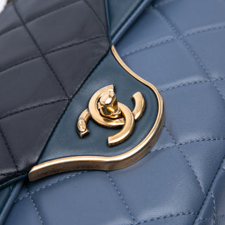 Chanel CC Tricolor Quilted Lambskin Double Flap