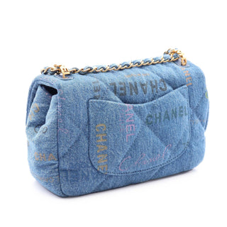 Chanel Mini Rectangular Quilted Denim Mood Flap