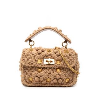 Valentino Medium Knit Roman Stud Satchel