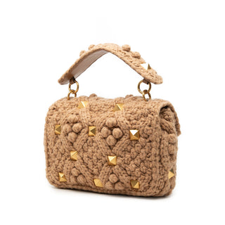Valentino Medium Knit Roman Stud Satchel