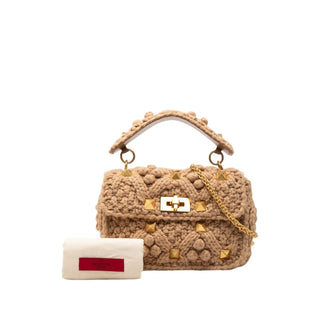 Valentino Medium Knit Roman Stud Satchel