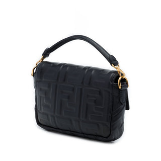 Fendi Mini Zucca Embossed Leather Baguette Satchel