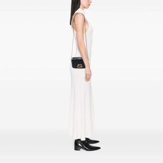 Fendi Mini Zucca Embossed Leather Baguette Satchel