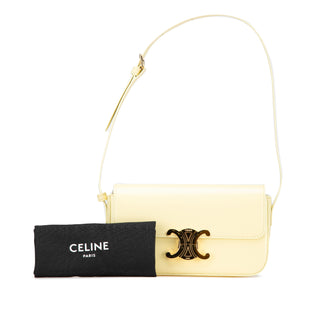 Celine Leather Triomphe Claude Shoulder Bag