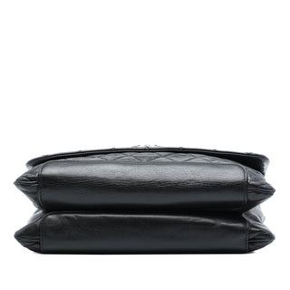 Chanel Quilted Aged Calfskin Logo Accordion Flap