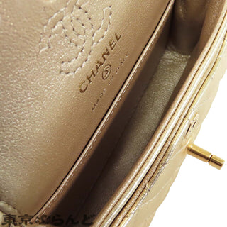 Chanel Mini Classic Metallic Calfskin Charm Double Flap