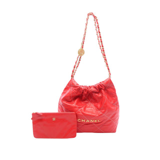 Chanel Small Quilted Shiny Calfskin 22 Shoulder Bag