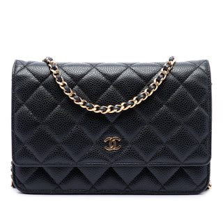 Chanel CC Quilted Caviar Wallet on Chain