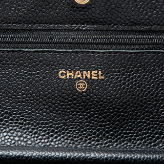 Chanel CC Quilted Caviar Wallet on Chain